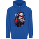 Cyberpunk Santa Claus Christmas Xmas Mens 80% Cotton Hoodie Royal Blue