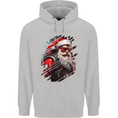 Cyberpunk Santa Claus Christmas Xmas Mens 80% Cotton Hoodie Sports Grey
