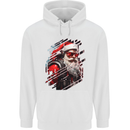 Cyberpunk Santa Claus Christmas Xmas Mens 80% Cotton Hoodie White