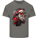 Cyberpunk Santa Claus Christmas Xmas Mens Cotton T-Shirt Tee Top Charcoal