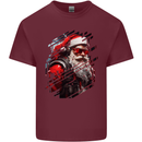 Cyberpunk Santa Claus Christmas Xmas Mens Cotton T-Shirt Tee Top Maroon