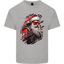 Cyberpunk Santa Claus Christmas Xmas Mens Cotton T-Shirt Tee Top Sports Grey