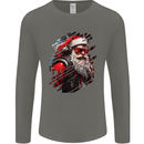Cyberpunk Santa Claus Christmas Xmas Mens Long Sleeve T-Shirt Charcoal