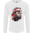 Cyberpunk Santa Claus Christmas Xmas Mens Long Sleeve T-Shirt White