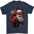 Cyberpunk Santa Claus Christmas Xmas Mens T-Shirt 100% Cotton Navy Blue