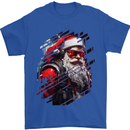 Cyberpunk Santa Claus Christmas Xmas Mens T-Shirt 100% Cotton Royal Blue