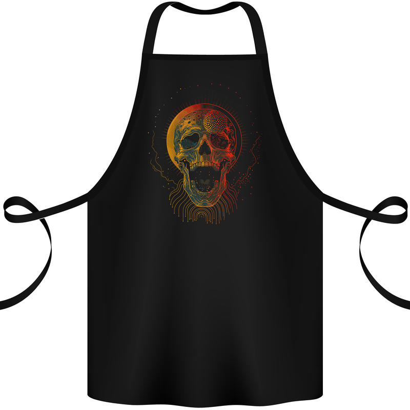 Cyberspace Skull Cotton Apron 100% Organic Black