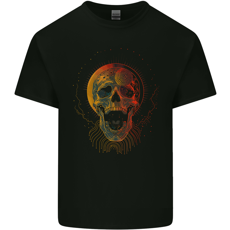 Cyberspace Skull Kids T-Shirt Childrens Black