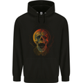 Cyberspace Skull Mens 80% Cotton Hoodie Black