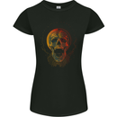 Cyberspace Skull Womens Petite Cut T-Shirt Black