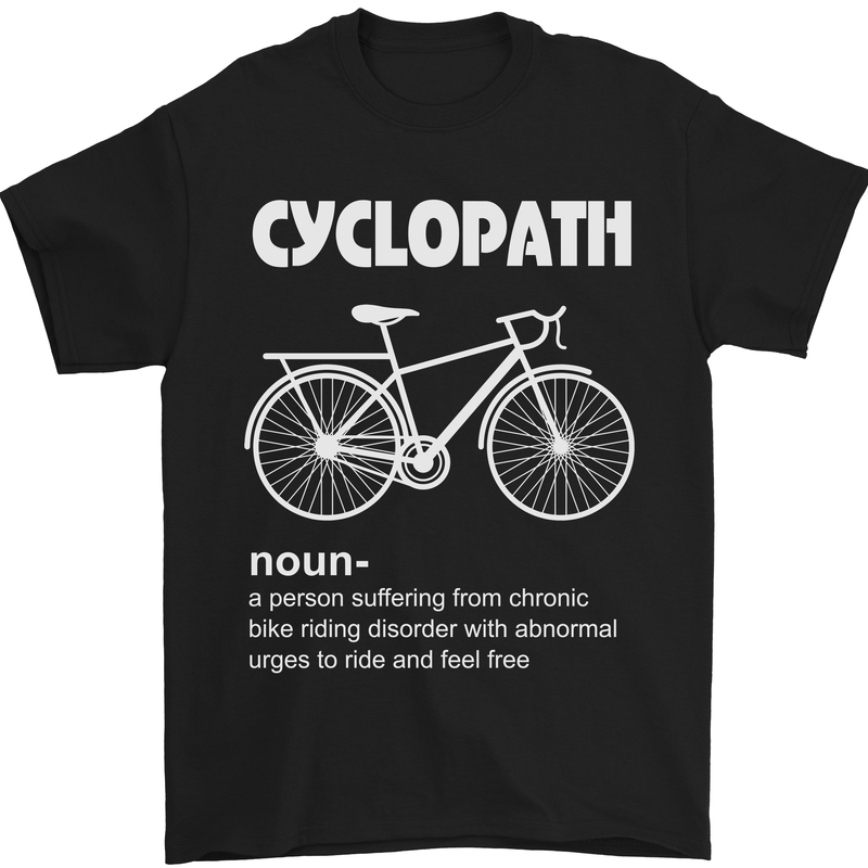 a black t - shirt with a picture of a bicycle on it