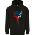 Czech Skull Gym Training Bodybuilding Mens 80% Cotton Hoodie Black