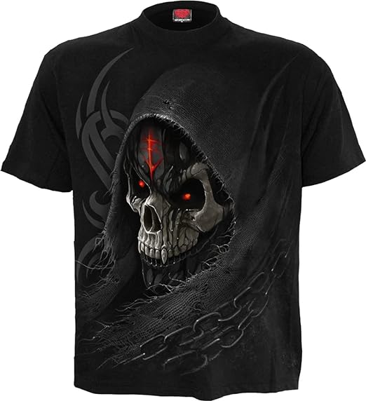 Dark Death Mens T-Shirt by Spiral Direct Grim Reaper Skull