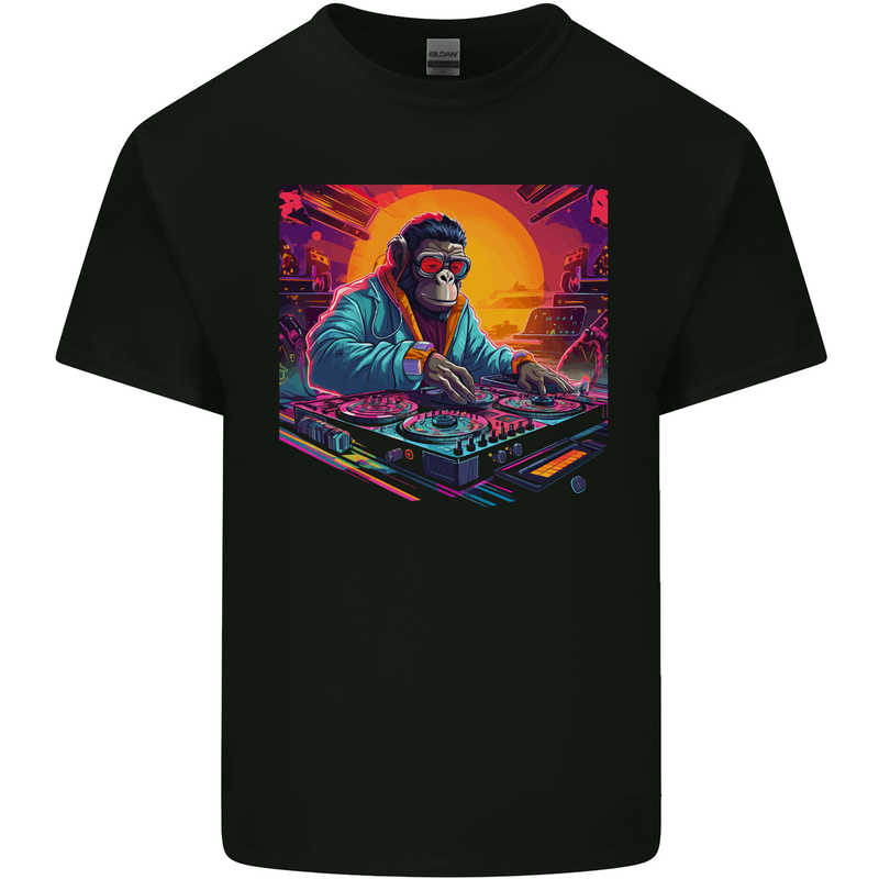 DJ Kong Funny Ape on the Decks Music Kids T-Shirt Childrens Black