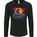 DJ Kong Funny Ape on the Decks Music Mens Long Sleeve T-Shirt Black