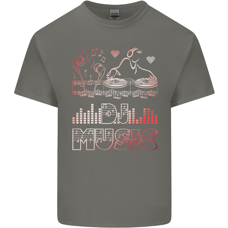 DJ Music Tekno Dance Rave Acid House Mens Cotton T-Shirt Tee Top Charcoal