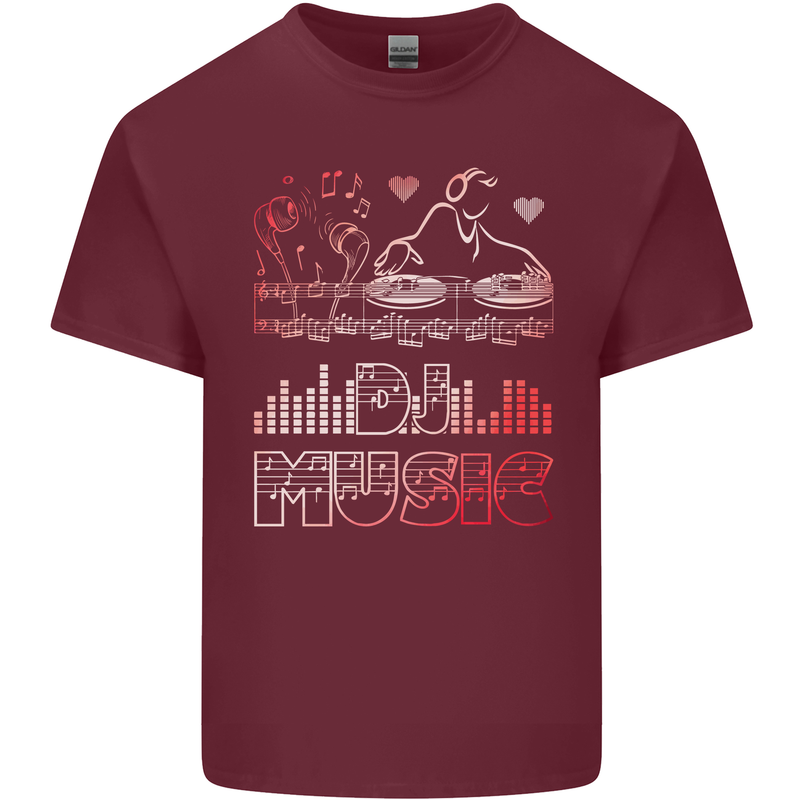 DJ Music Tekno Dance Rave Acid House Mens Cotton T-Shirt Tee Top Maroon