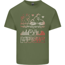 DJ Music Tekno Dance Rave Acid House Mens Cotton T-Shirt Tee Top Military Green