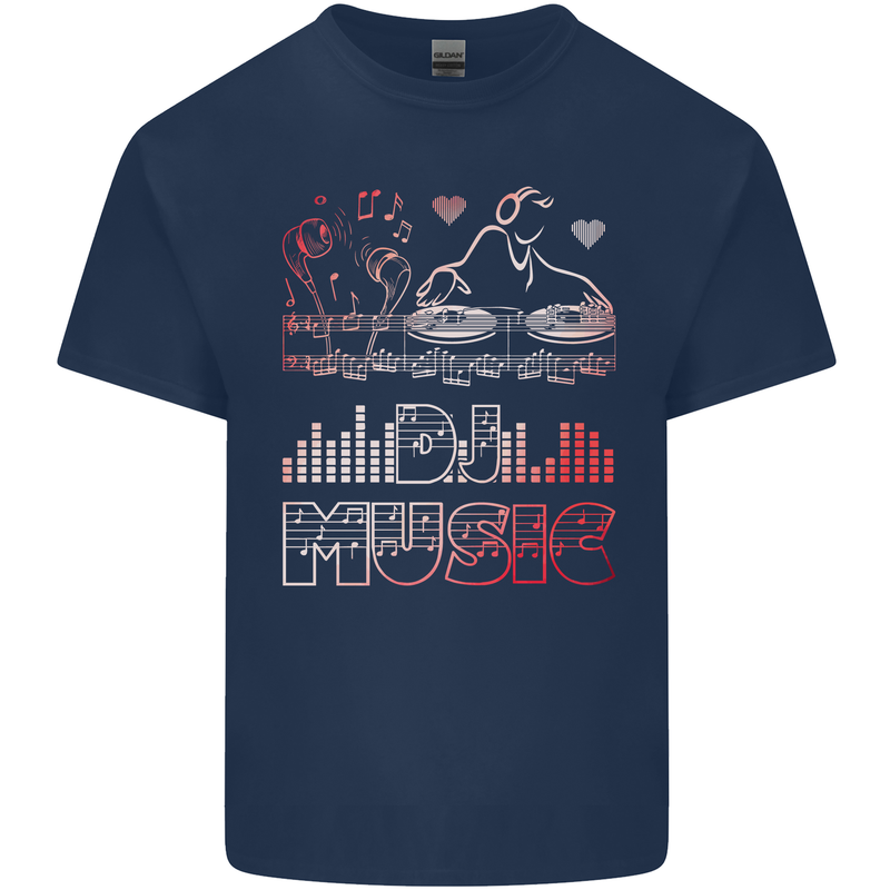 DJ Music Tekno Dance Rave Acid House Mens Cotton T-Shirt Tee Top Navy Blue