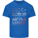 DJ Music Tekno Dance Rave Acid House Mens Cotton T-Shirt Tee Top Royal Blue