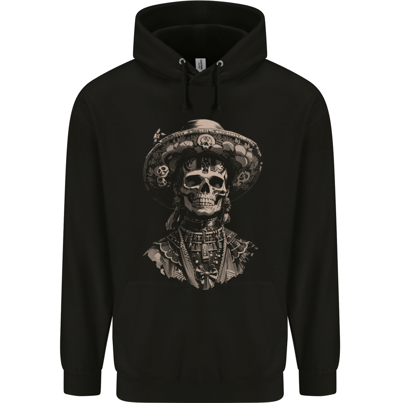 DOTD Day of the Dead Sugar Skull Mens 80% Cotton Hoodie Black