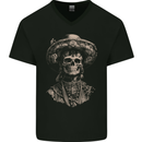 DOTD Day of the Dead Sugar Skull Mens V-Neck Cotton T-Shirt Black