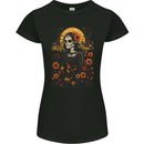 DOTD Sugar Skull Girl Day of the Dead La Catrina Womens Petite Cut T-Shirt Black