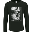 D for Death Skull Heavy Metal Biker Mens Long Sleeve T-Shirt Black