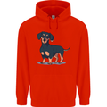 Dachshund Dog Childrens Kids Hoodie Bright Red