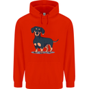 Dachshund Dog Childrens Kids Hoodie Bright Red
