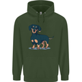 Dachshund Dog Childrens Kids Hoodie Forest Green