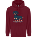 Dachshund Dog Childrens Kids Hoodie Maroon