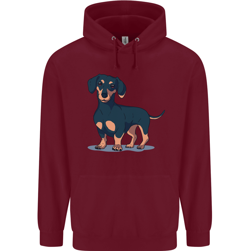 Dachshund Dog Childrens Kids Hoodie Maroon