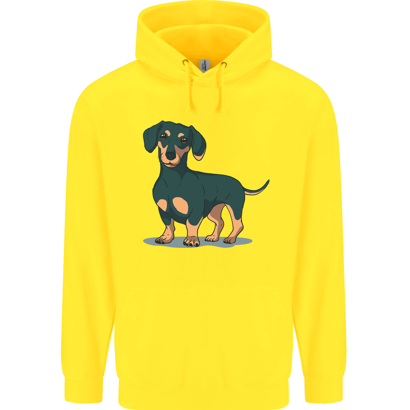 Dachshund Dog Childrens Kids Hoodie Yellow