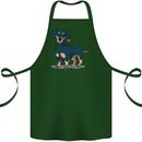 Dachshund Dog Cotton Apron 100% Organic Forest Green