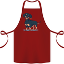 Dachshund Dog Cotton Apron 100% Organic Maroon