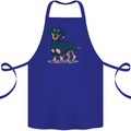 Dachshund Dog Cotton Apron 100% Organic Royal Blue