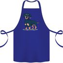 Dachshund Dog Cotton Apron 100% Organic Royal Blue