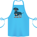Dachshund Dog Cotton Apron 100% Organic Turquoise