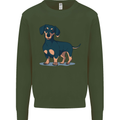 Dachshund Dog Kids Sweatshirt Jumper Forest Green
