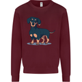 Dachshund Dog Kids Sweatshirt Jumper Maroon