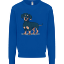Dachshund Dog Kids Sweatshirt Jumper Royal Blue