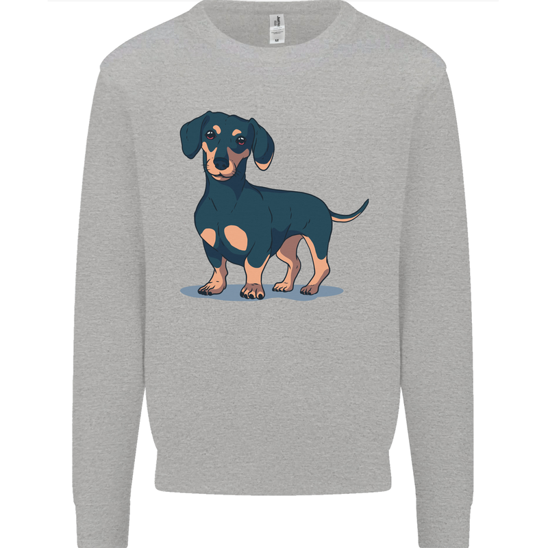 Dachshund Dog Kids Sweatshirt Jumper Sports Grey