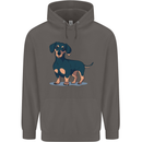 Dachshund Dog Mens 80% Cotton Hoodie Charcoal