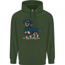 Dachshund Dog Mens 80% Cotton Hoodie Forest Green