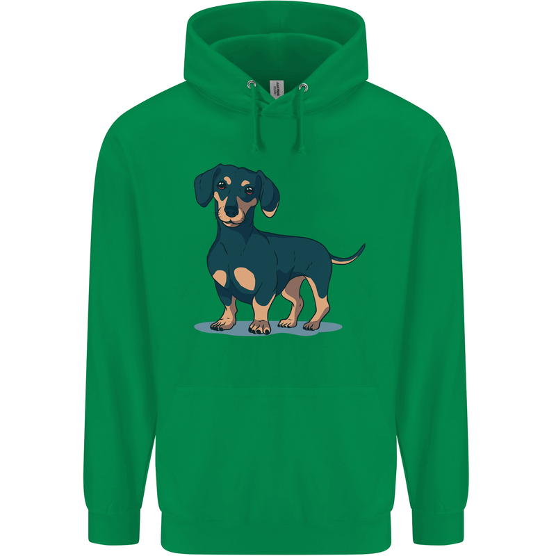Dachshund Dog Mens 80% Cotton Hoodie Irish Green