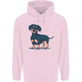 Dachshund Dog Mens 80% Cotton Hoodie Light Pink