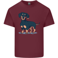 Dachshund Dog Mens Cotton T-Shirt Tee Top Maroon