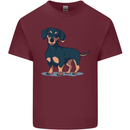 Dachshund Dog Mens Cotton T-Shirt Tee Top Maroon