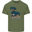 Dachshund Dog Mens Cotton T-Shirt Tee Top Military Green